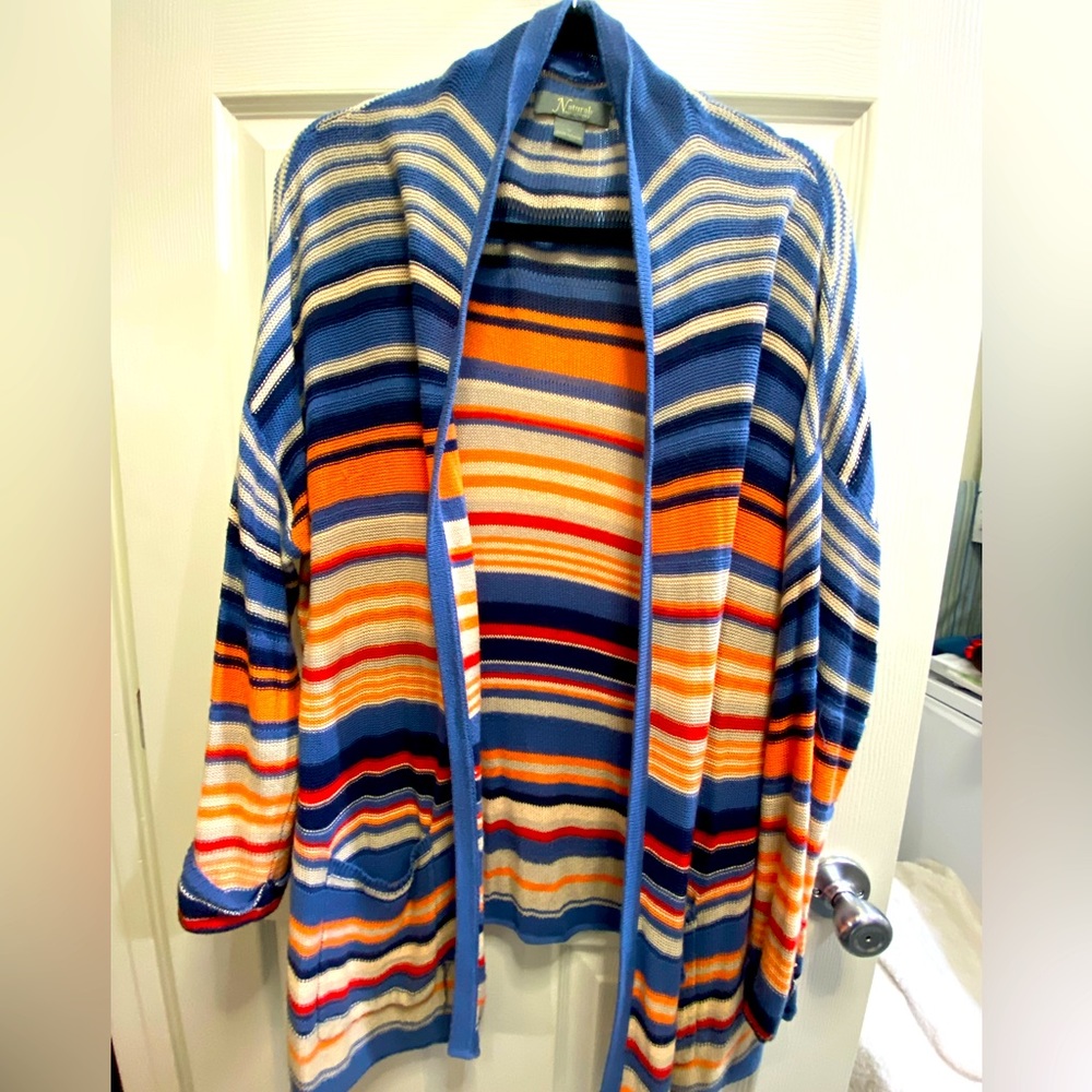 Natural Reflections women’s striped cardigan size XL